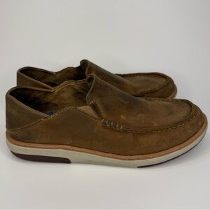 OluKai Men’s Kalia Brown Nubuck Leather Slip On Casual Shoes Size 8 M 10453